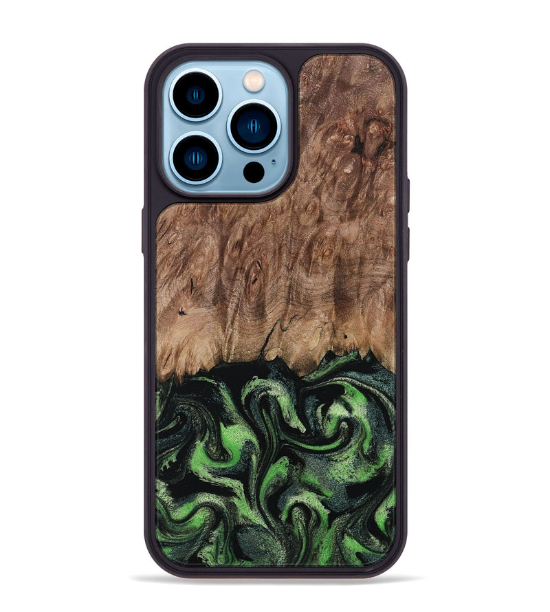 iPhone 14 Pro Max Wood Phone Case - Blaine (Green, 799554)