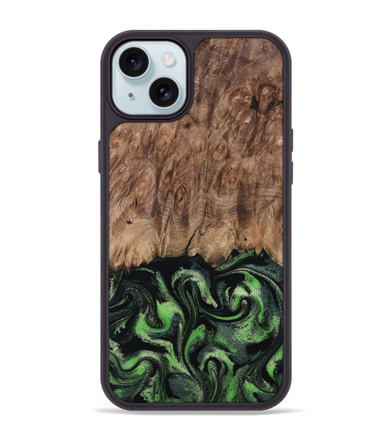 iPhone 15 Plus Wood Phone Case - Blaine (Green, 799554)
