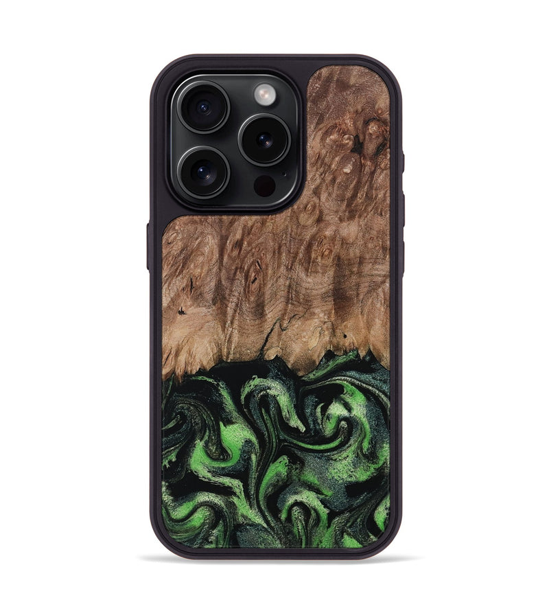 iPhone 15 Pro Wood Phone Case - Blaine (Green, 799554)