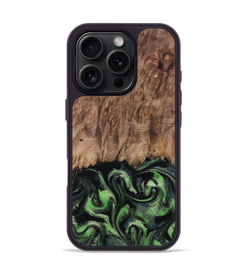 iPhone 16 Pro Wood Phone Case - Blaine (Green, 799554)