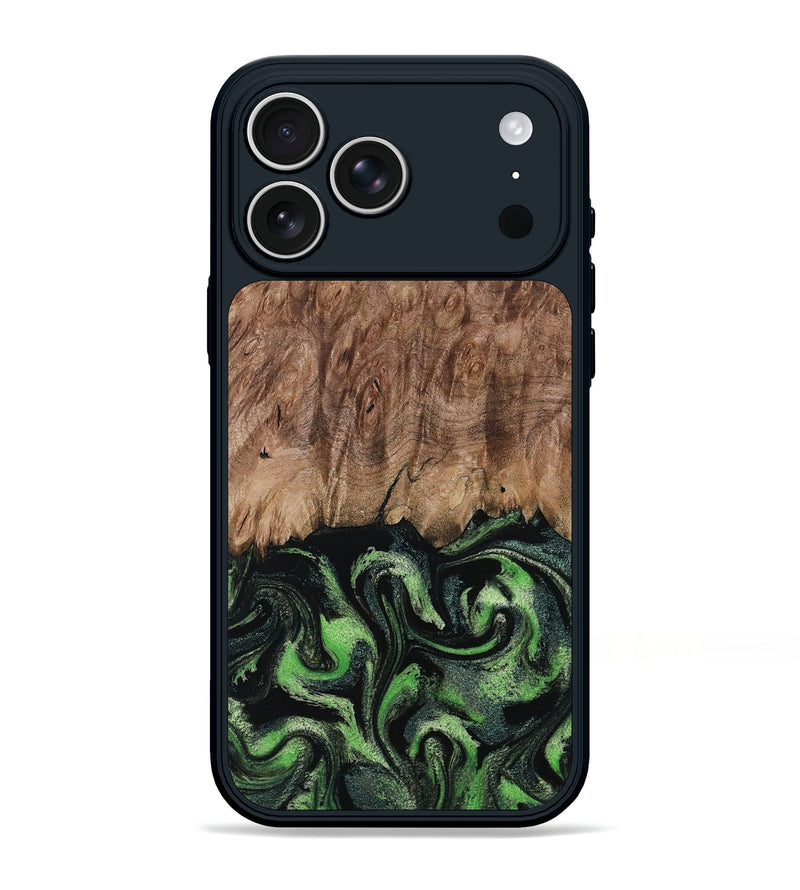 iPhone 17 Pro Max Wood Phone Case - Blaine (Green, 799554)