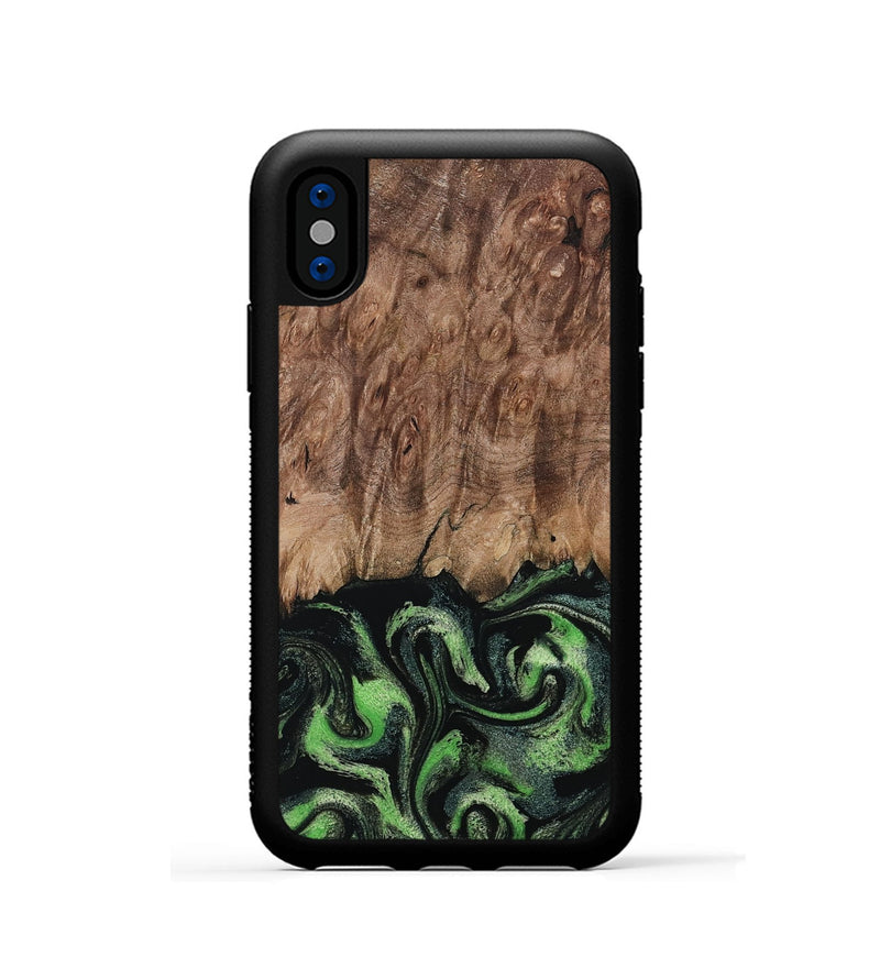 iPhone Xs Wood Phone Case - Blaine (Green, 799554)