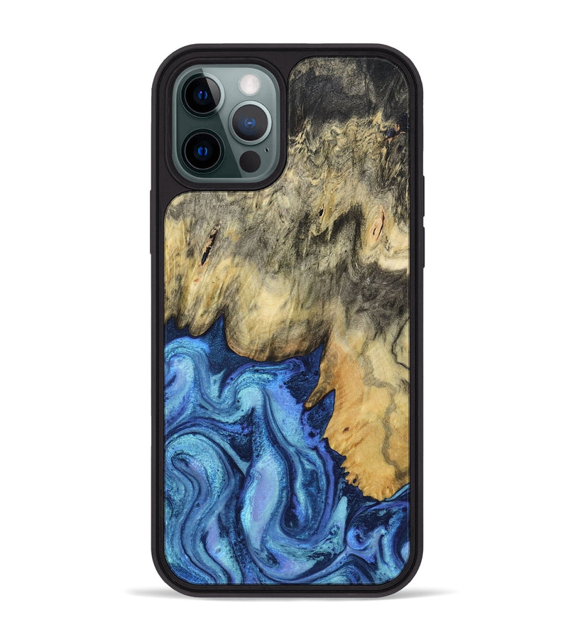 iPhone 12 Pro Max Wood Phone Case - Mylo (Blue, 799563)