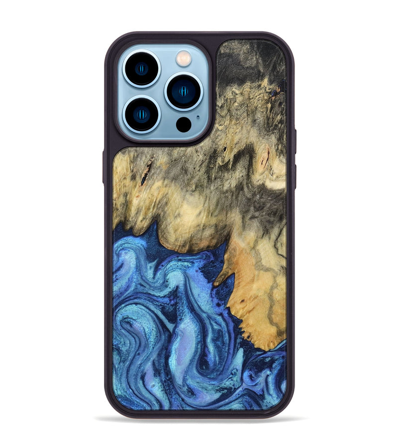 iPhone 14 Pro Max Wood Phone Case - Mylo (Blue, 799563)