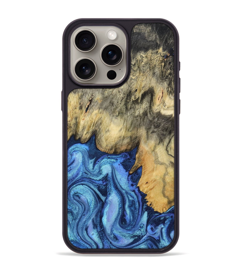iPhone 15 Pro Max Wood Phone Case - Mylo (Blue, 799563)
