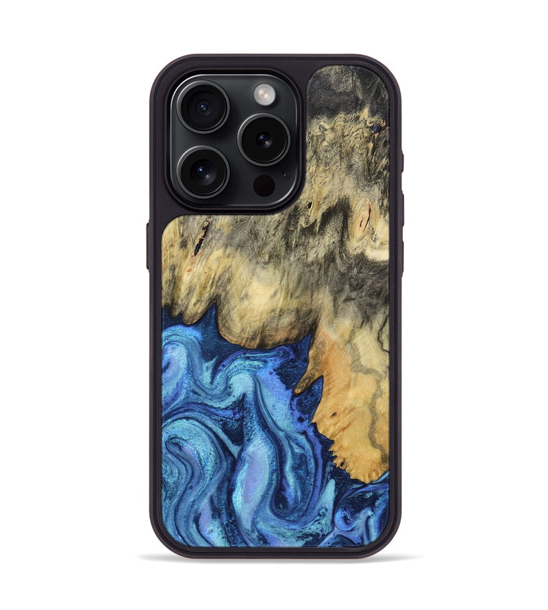 iPhone 15 Pro Wood Phone Case - Mylo (Blue, 799563)