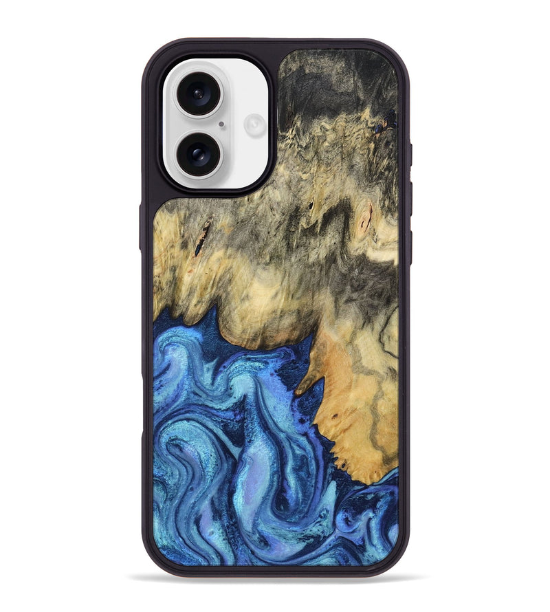 iPhone 16 Plus Wood Phone Case - Mylo (Blue, 799563)