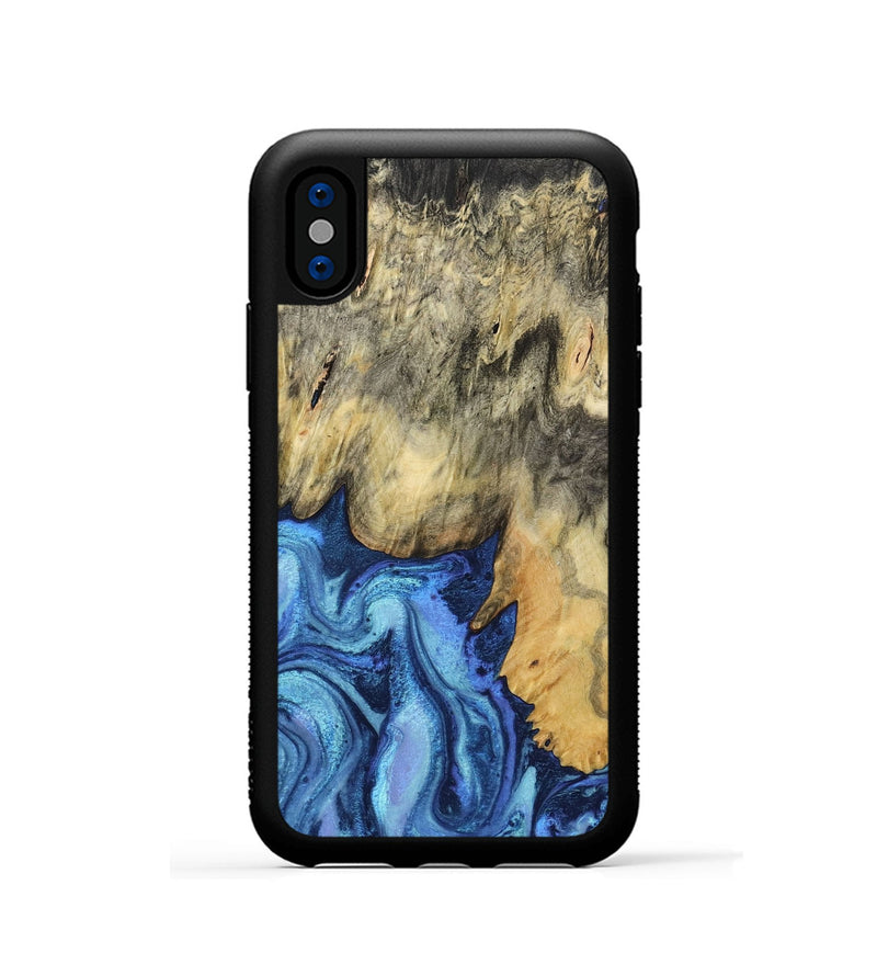 iPhone Xs Wood Phone Case - Mylo (Blue, 799563)