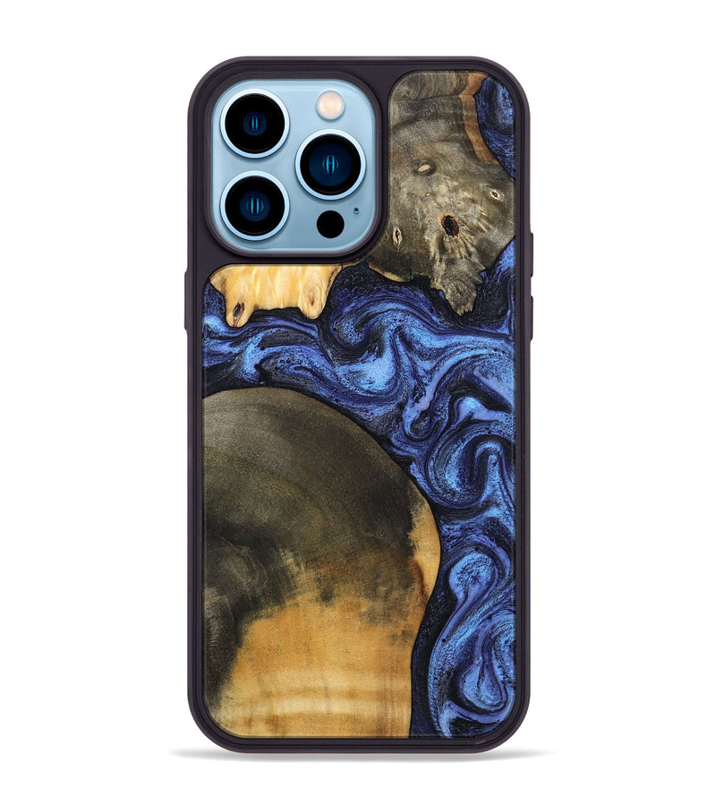 iPhone 14 Pro Max Wood Phone Case - Ole (Blue, 799565)