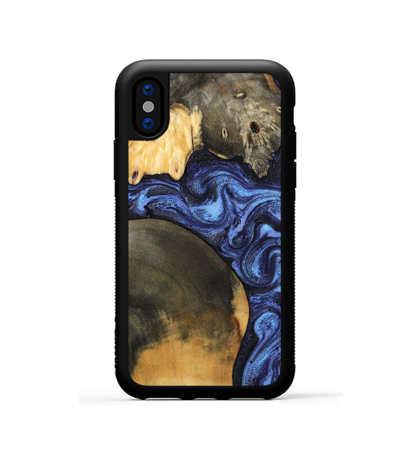 iPhone Xs Wood Phone Case - Ole (Blue, 799565)