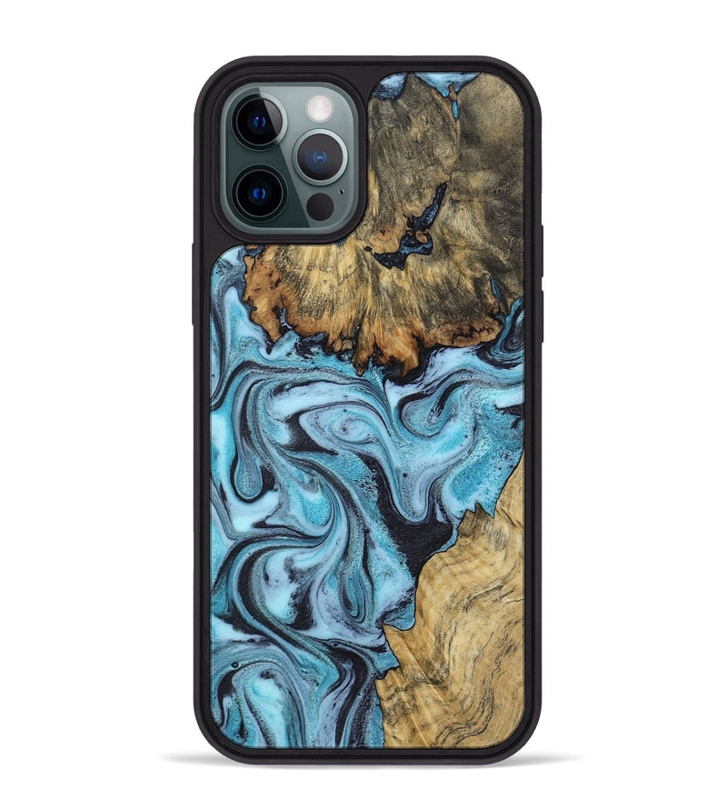 iPhone 12 Pro Max Wood Phone Case - Marcia (Blue, 799566)