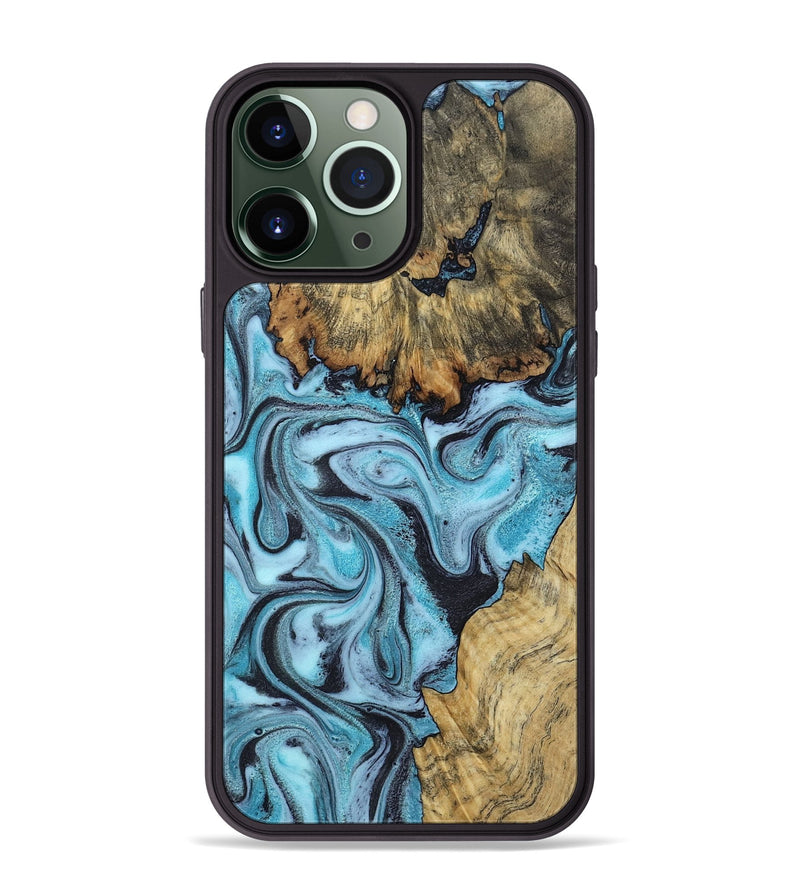 iPhone 13 Pro Max Wood Phone Case - Marcia (Blue, 799566)