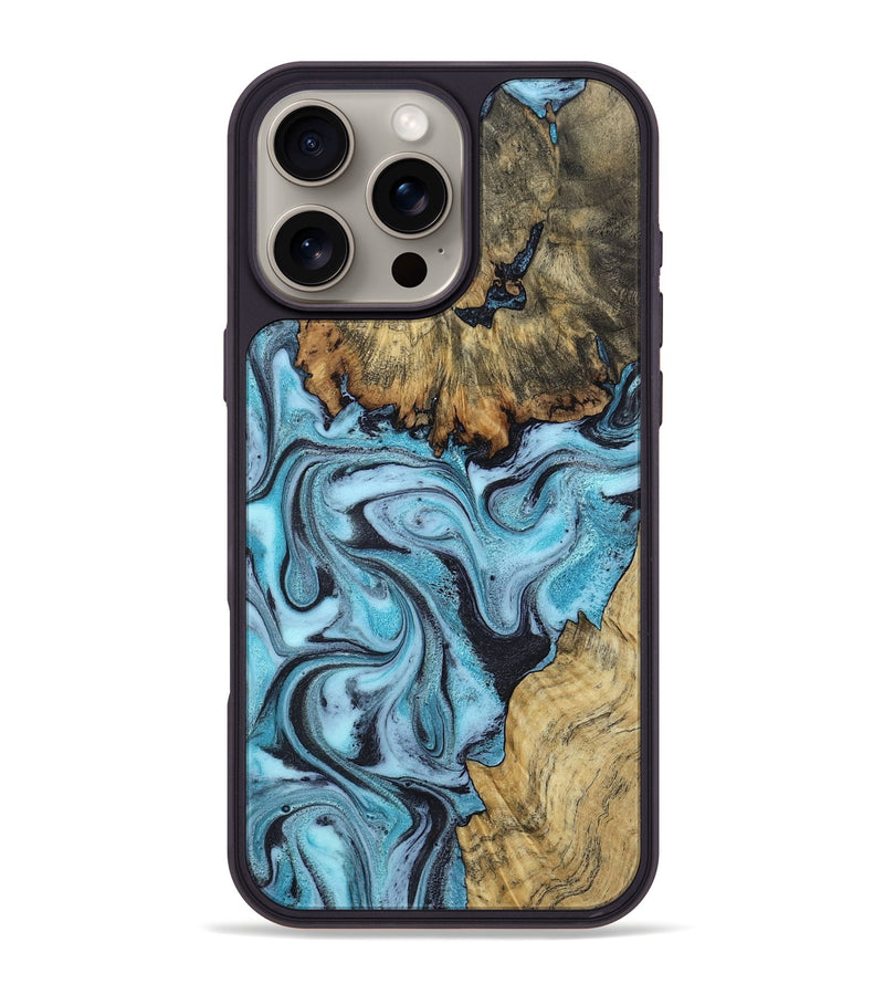 iPhone 16 Pro Max Wood Phone Case - Marcia (Blue, 799566)
