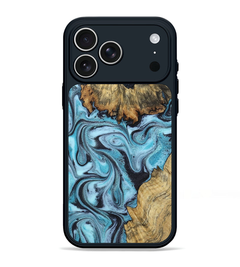 iPhone 17 Pro Max Wood Phone Case - Marcia (Blue, 799566)