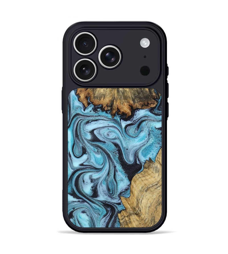 iPhone 17 Pro Wood Phone Case - Marcia (Blue, 799566)