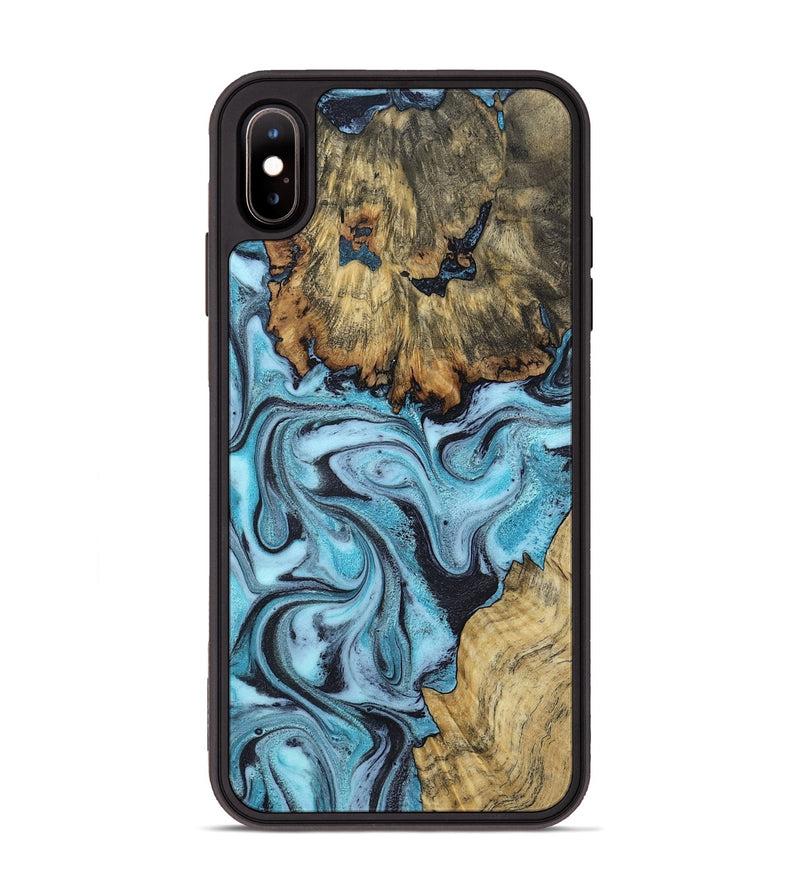 iPhone Xs Max Wood Phone Case - Marcia (Blue, 799566)