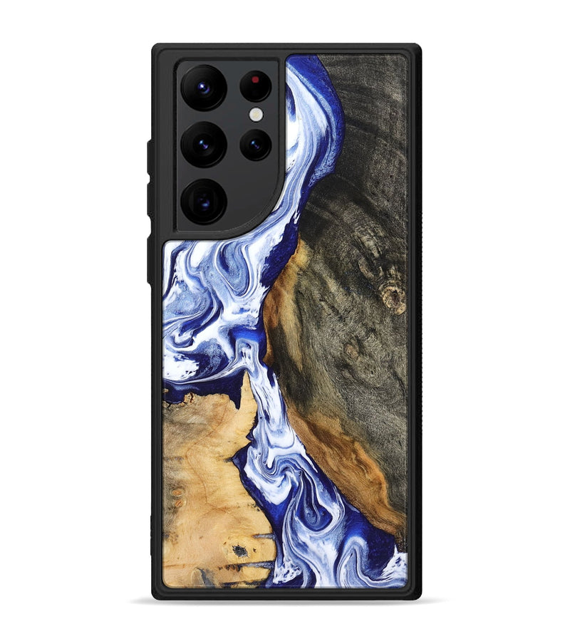 Galaxy S22 Ultra Wood Phone Case - Racheal (Blue, 799567)