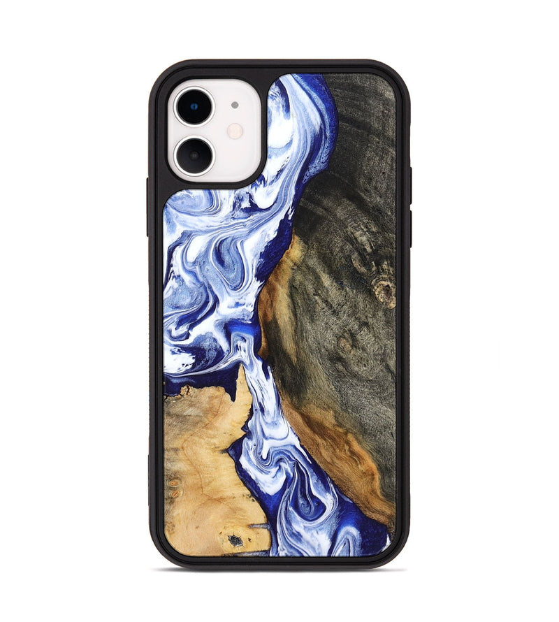 iPhone 11 Wood Phone Case - Racheal (Blue, 799567)