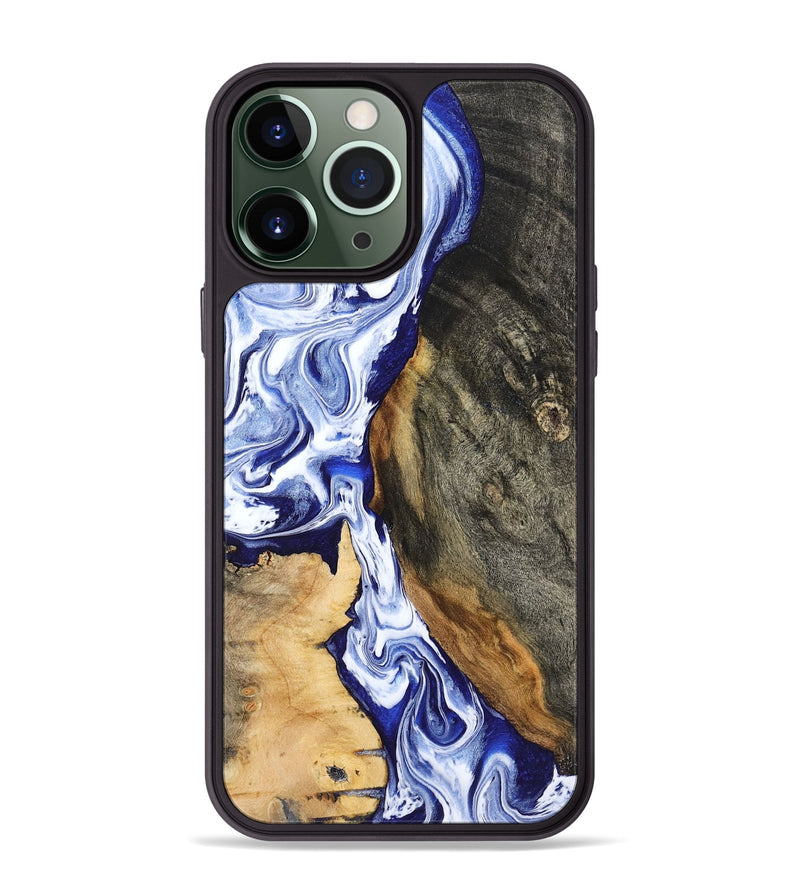 iPhone 13 Pro Max Wood Phone Case - Racheal (Blue, 799567)