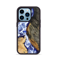 iPhone 14 Pro Wood Phone Case - Racheal (Blue, 799567)