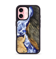 iPhone 16 Wood Phone Case - Racheal (Blue, 799567)