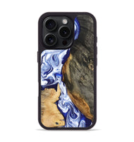 iPhone 16 Pro Wood Phone Case - Racheal (Blue, 799567)