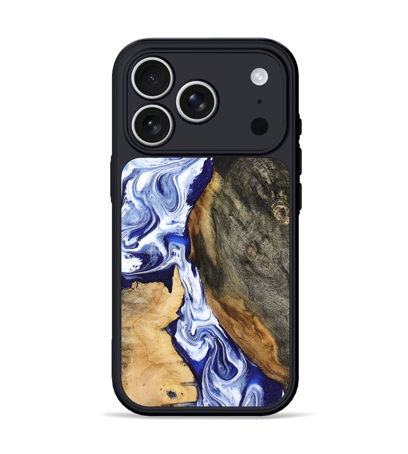 iPhone 17 Pro Wood Phone Case - Racheal (Blue, 799567)