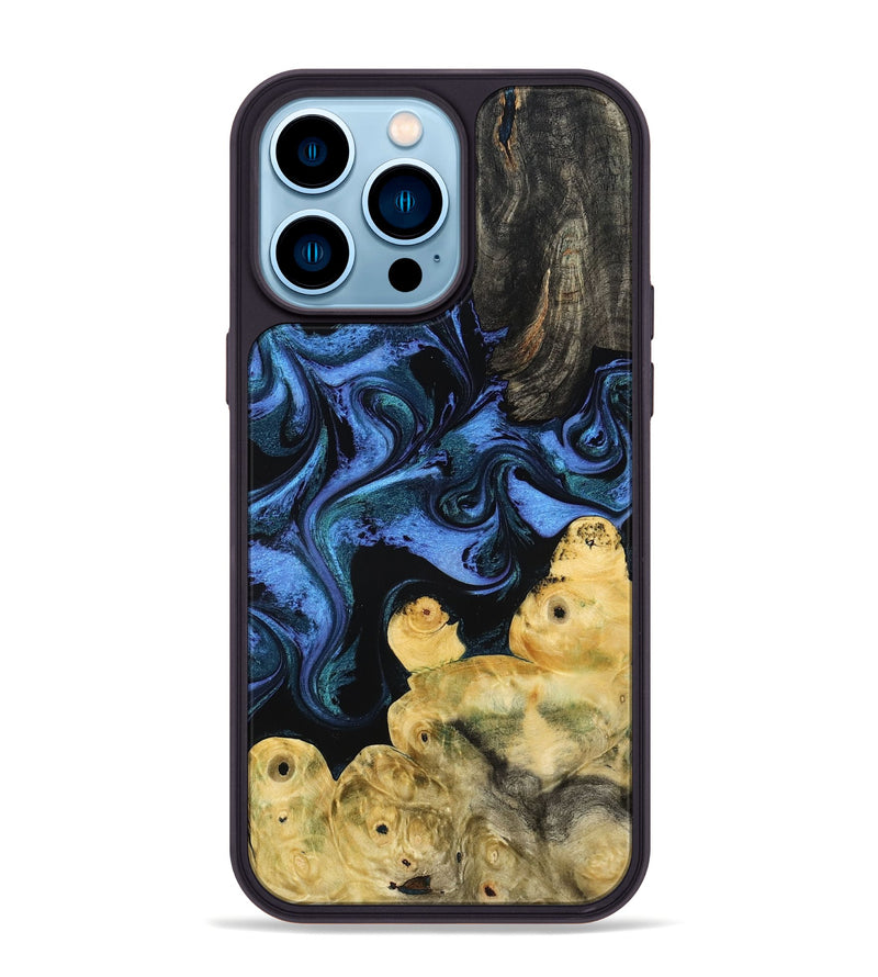iPhone 14 Pro Max Wood Phone Case - Jill (Blue, 799568)
