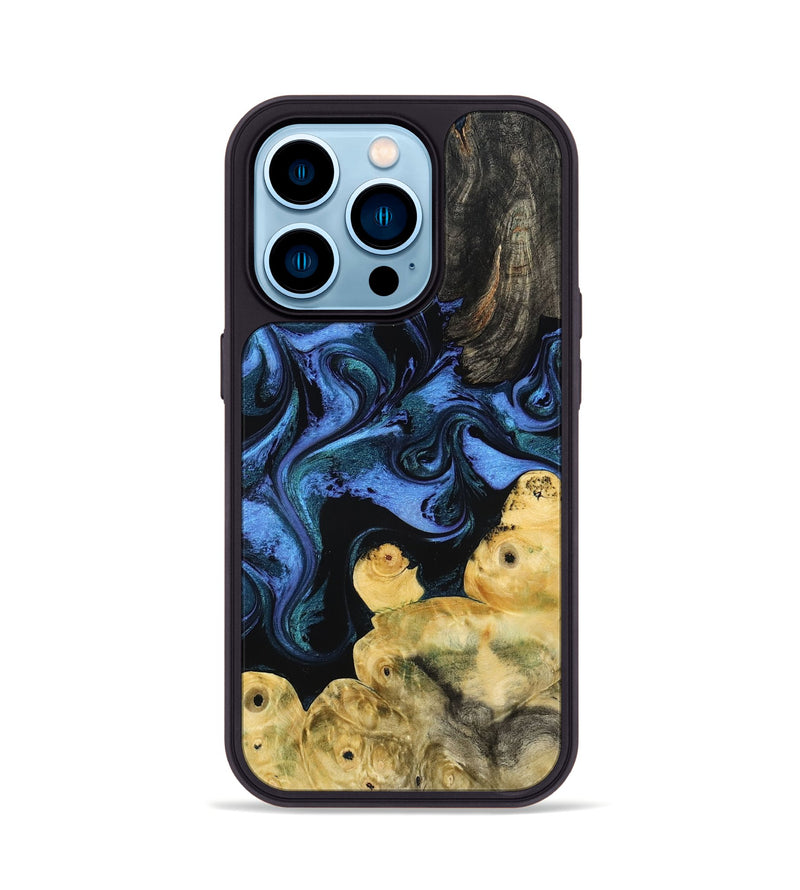iPhone 14 Pro Wood Phone Case - Jill (Blue, 799568)