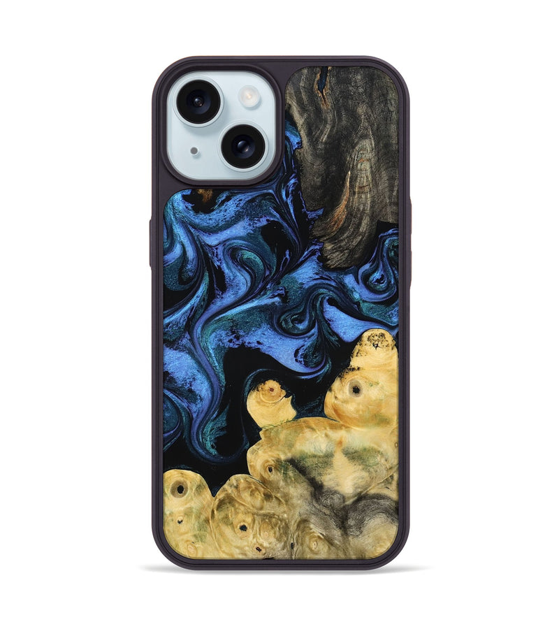iPhone 15 Wood Phone Case - Jill (Blue, 799568)