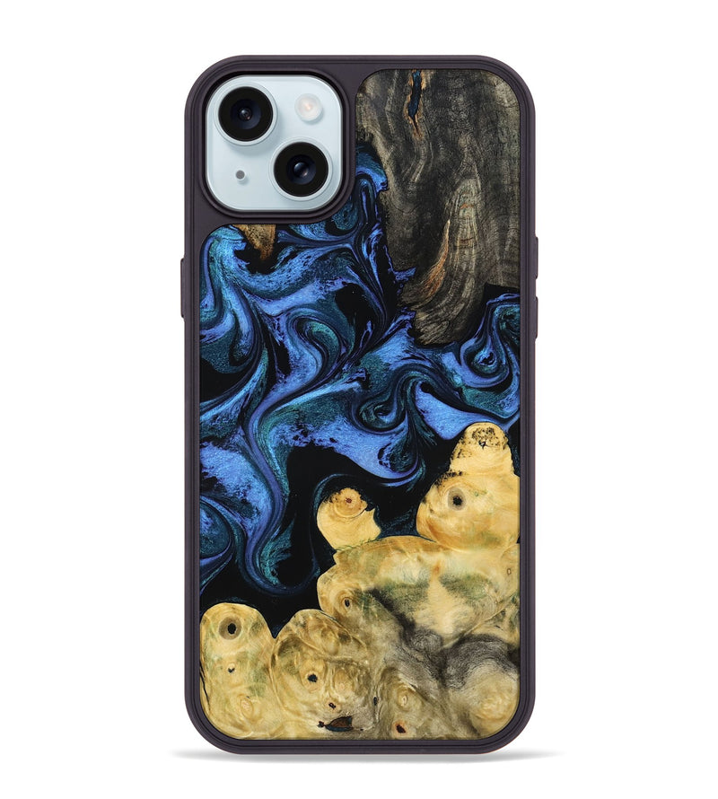iPhone 15 Plus Wood Phone Case - Jill (Blue, 799568)