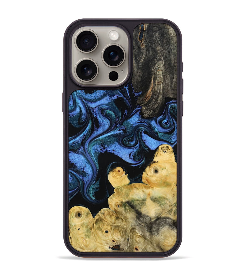 iPhone 15 Pro Max Wood Phone Case - Jill (Blue, 799568)