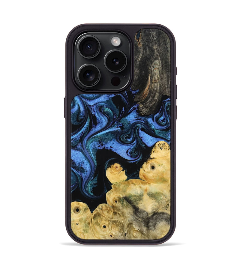 iPhone 15 Pro Wood Phone Case - Jill (Blue, 799568)
