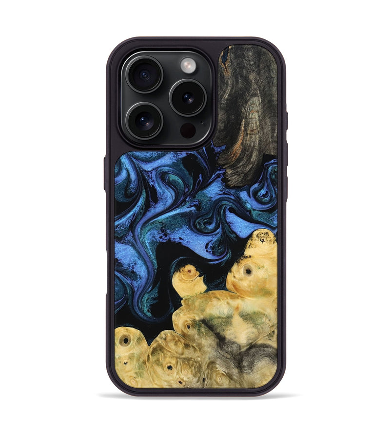 iPhone 16 Pro Wood Phone Case - Jill (Blue, 799568)
