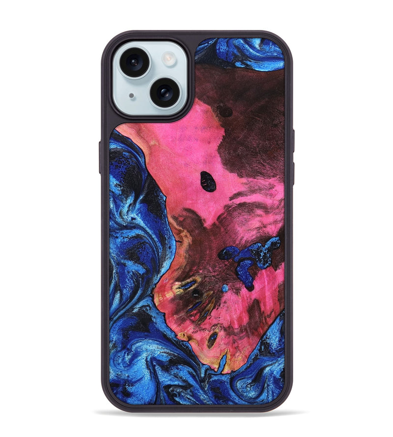 iPhone 15 Plus Wood Phone Case - Olen (Blue, 799569)