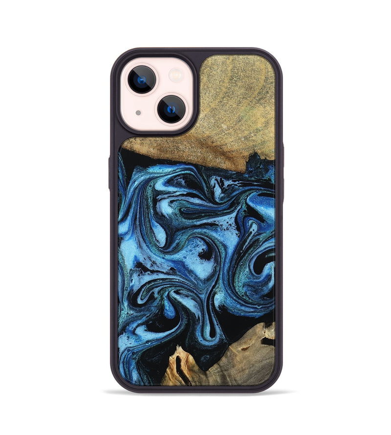 iPhone 14 Wood Phone Case - Karlie (Blue, 799570)