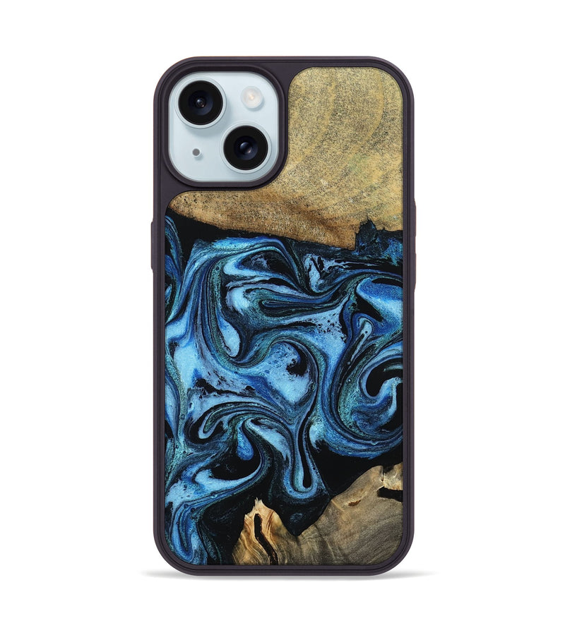 iPhone 15 Wood Phone Case - Karlie (Blue, 799570)