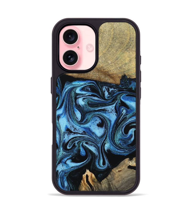 iPhone 16 Wood Phone Case - Karlie (Blue, 799570)
