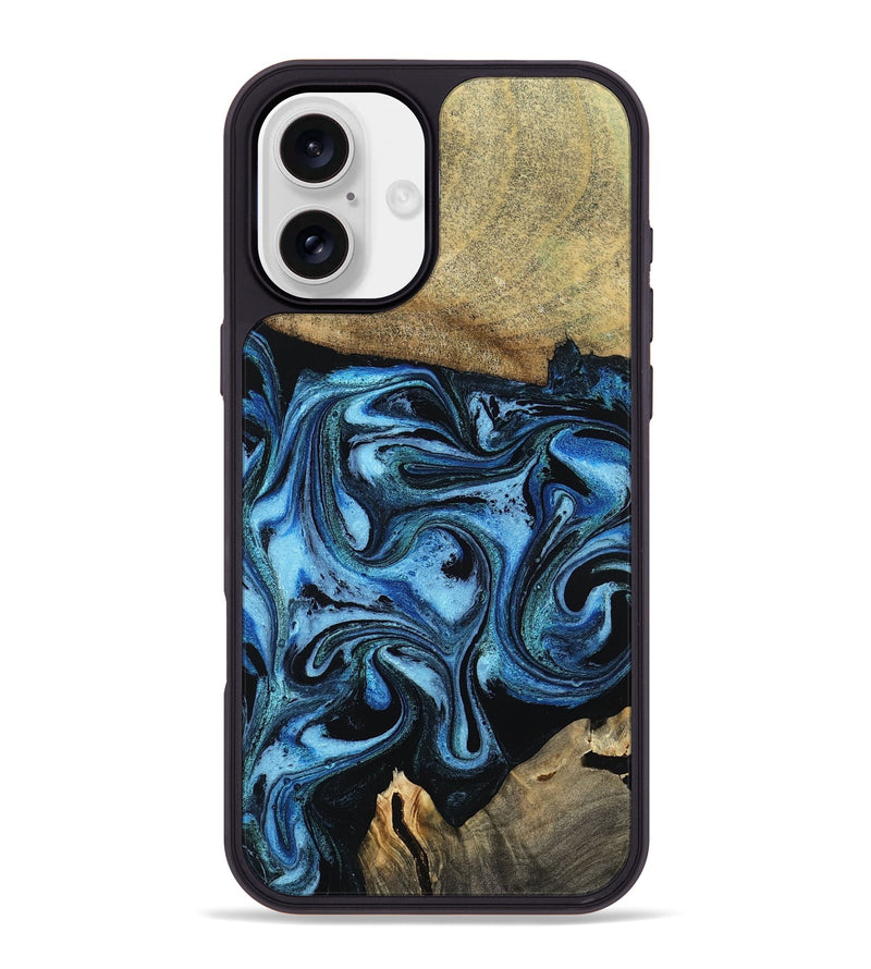 iPhone 16 Plus Wood Phone Case - Karlie (Blue, 799570)