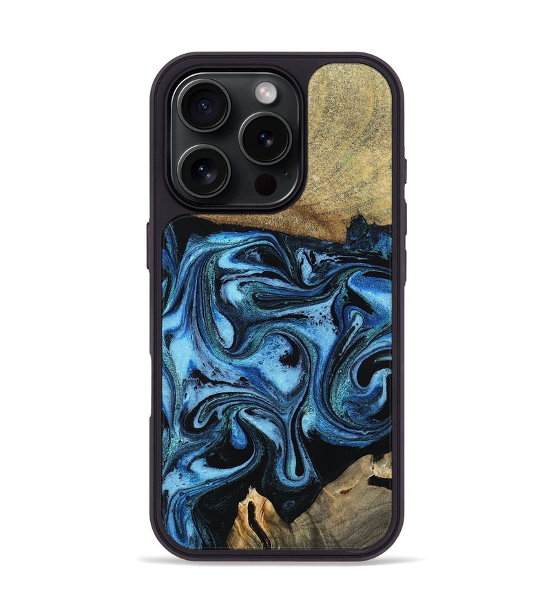 iPhone 16 Pro Wood Phone Case - Karlie (Blue, 799570)