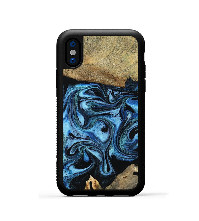 iPhone Xs Wood Phone Case - Karlie (Blue, 799570)
