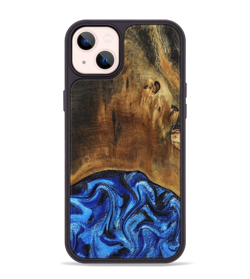 iPhone 14 Plus Wood Phone Case - Jed (Blue, 799571)