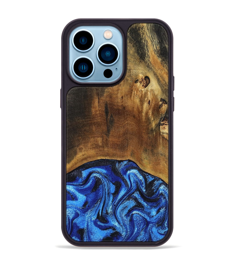 iPhone 14 Pro Max Wood Phone Case - Jed (Blue, 799571)