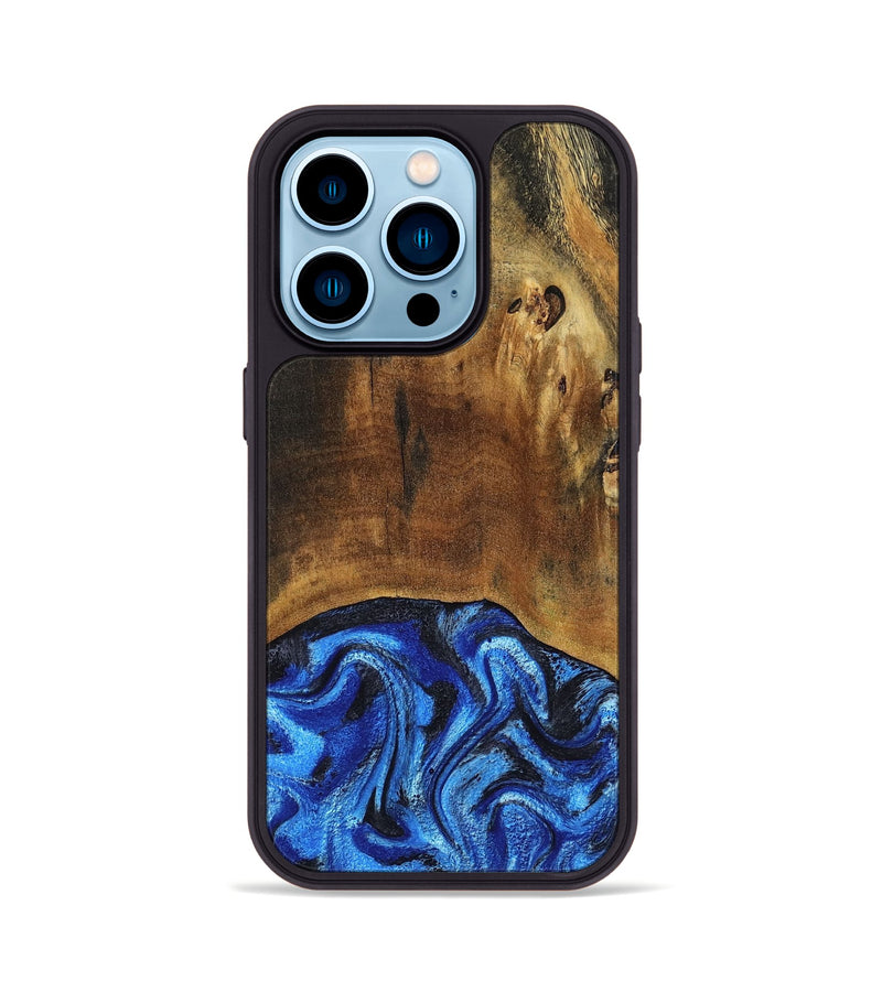 iPhone 14 Pro Wood Phone Case - Jed (Blue, 799571)