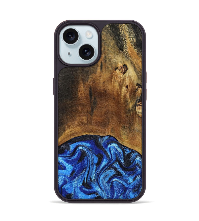 iPhone 15 Wood Phone Case - Jed (Blue, 799571)