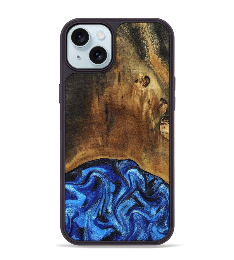 iPhone 15 Plus Wood Phone Case - Jed (Blue, 799571)