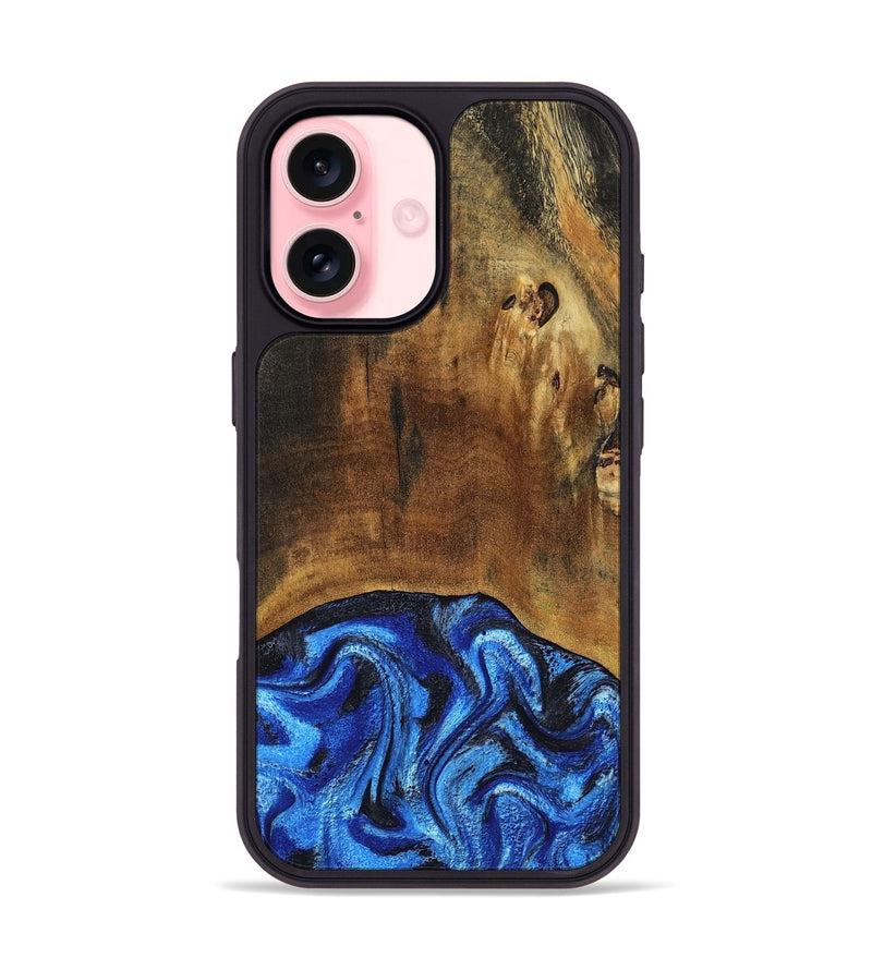 iPhone 16 Wood Phone Case - Jed (Blue, 799571)