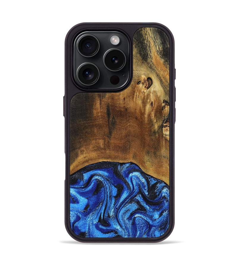 iPhone 16 Pro Wood Phone Case - Jed (Blue, 799571)