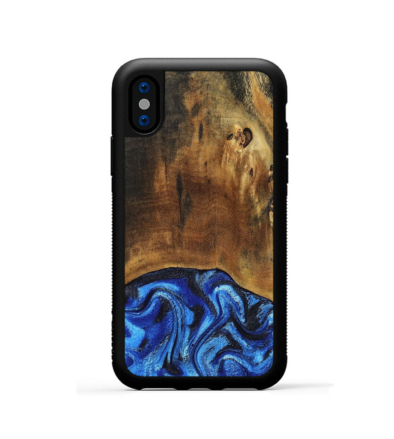 iPhone Xs Wood Phone Case - Jed (Blue, 799571)