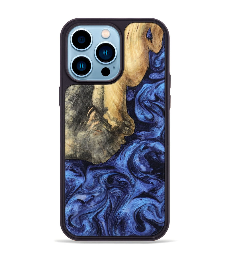 iPhone 14 Pro Max Wood Phone Case - Nigel (Blue, 799572)